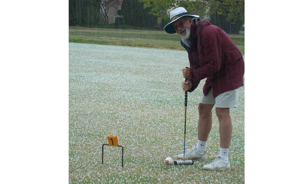 THE GATE'S OPEN – Peter Freer from Canberra Croquet Club plays gateball, a sport keen to attract new players.