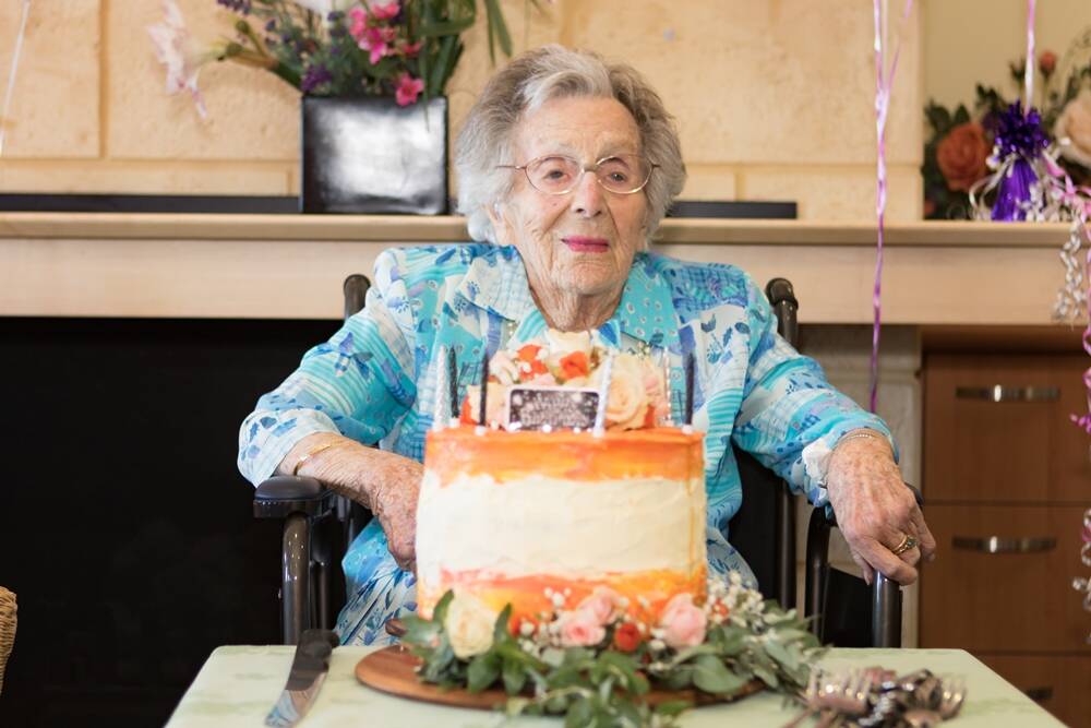 THE ICING ON THE CAKE - Thelma McLeod celebrating her 111th birthday.