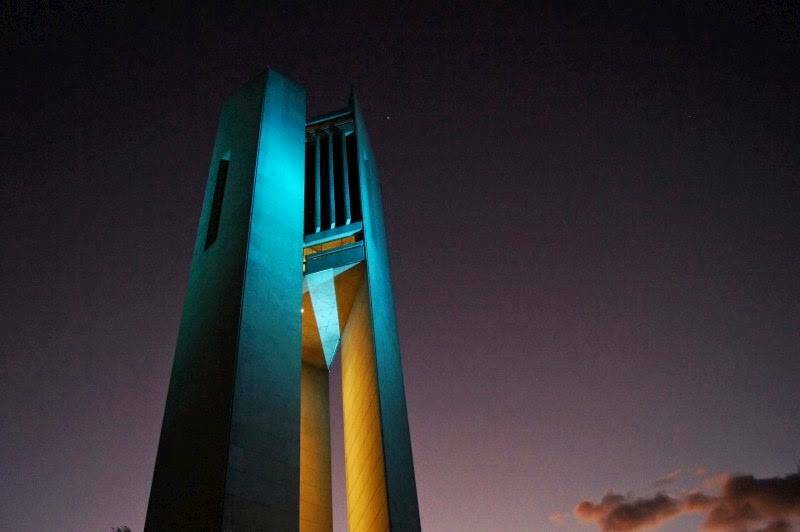 SHINING A LIGHT - The National Carillon in Canberra will be lit up in teal to mark World Alzheimer's Day. Photo: Facebook