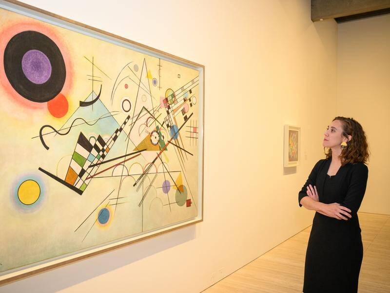 Guggenheim curator Megan Fontanella said Kandinsky works reward those who slow down for a long look. (Dan Himbrechts/AAP PHOTOS)