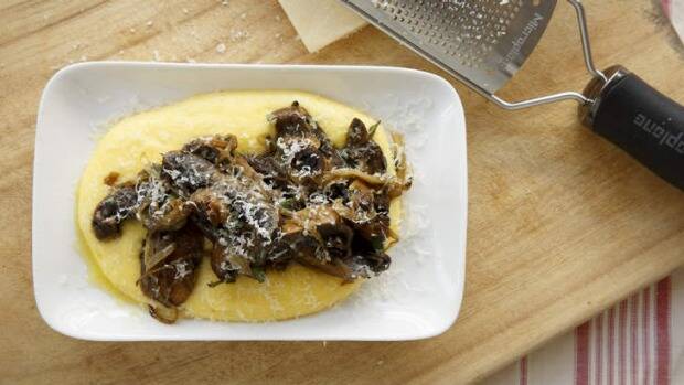 Simple, easy comfort food: Polenta and mushrooms. Photo: Marcel Aucar