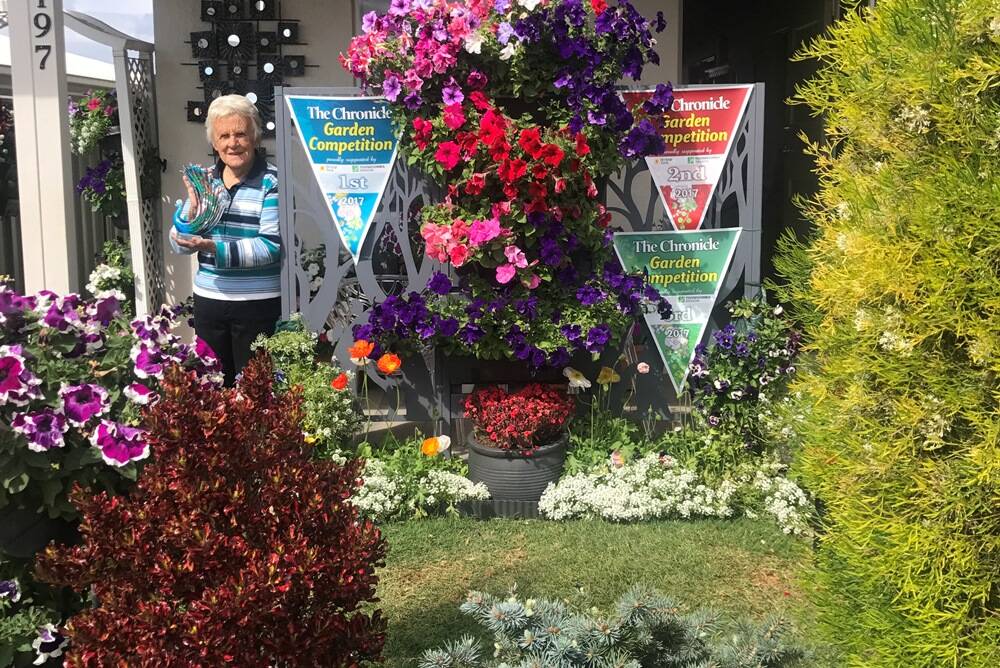 PRIZE WINNER - Betty Sullivan in her award-winning Toowoomba garden.