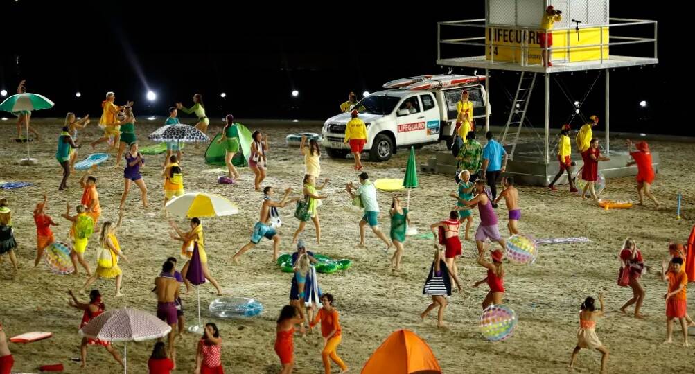 The opening ceremony celebrated Australia's beach culture.  Photo: AP