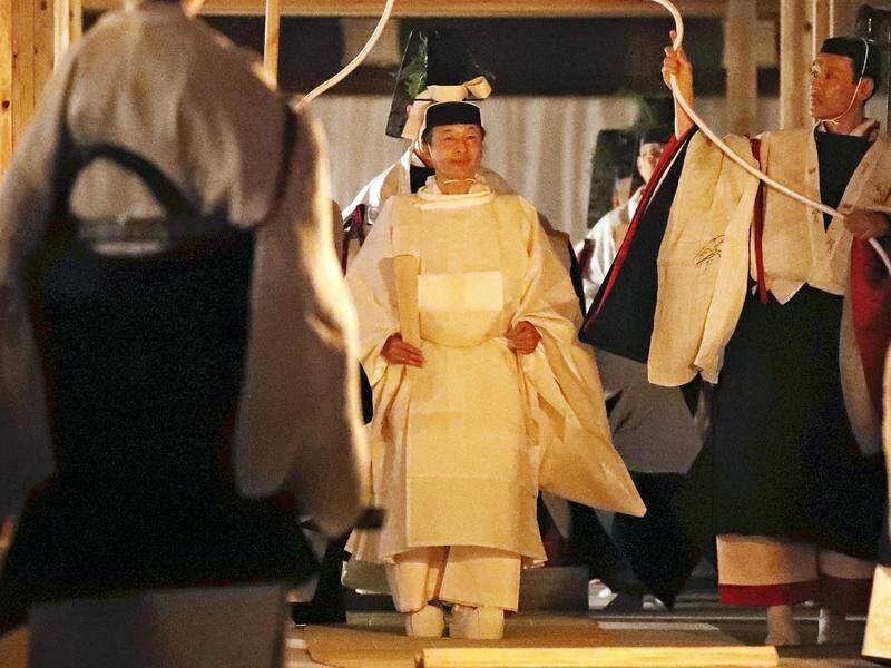 Japanese Emperor Naruhito takes part in sacred goddess ritual to