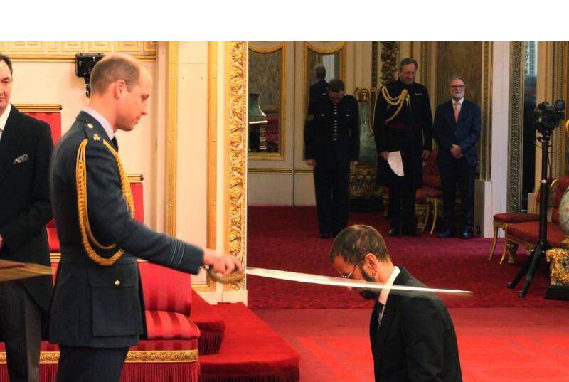 Former Beatle Ringo Starr is now Sir Richard Starkey after he was knighted by Prince William.