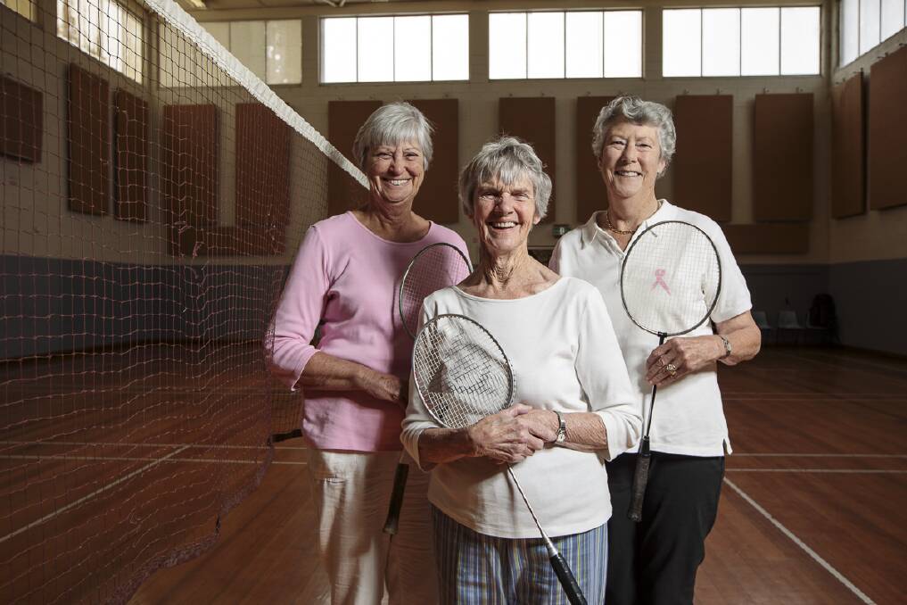 COURT BUDDIES – Jan Brundle, Barbara Baker and Audrey Madden are the founder members of the Badminton Girls, who still get together 50 years later. Photo: Rémi Chauvin