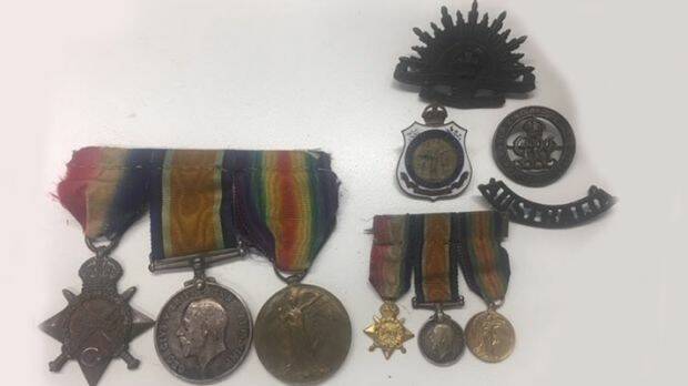 Police are appealing for public assistance to reunite a family with their missing World War I medals that were found on a street in Sydney's west on Saturday. Photo: NSW Police
