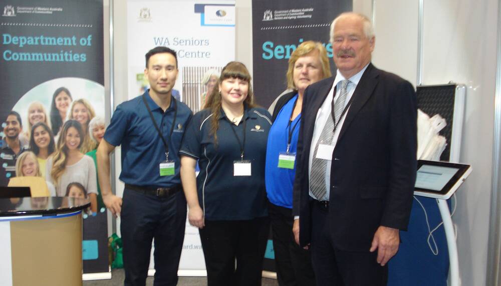 CHALLENGING TIMES – Mick Murray at the Department of Communities stand at the Care and Ageing Expo.