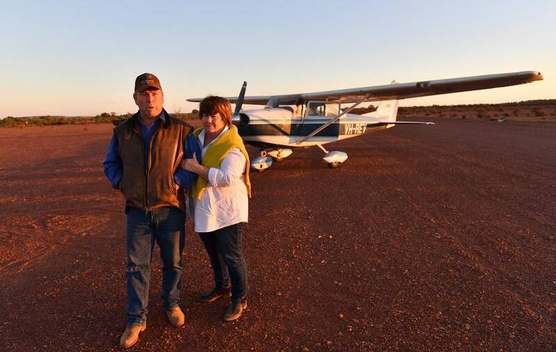 CWA President Annette Turner and her husband Barry on their drought affected property.