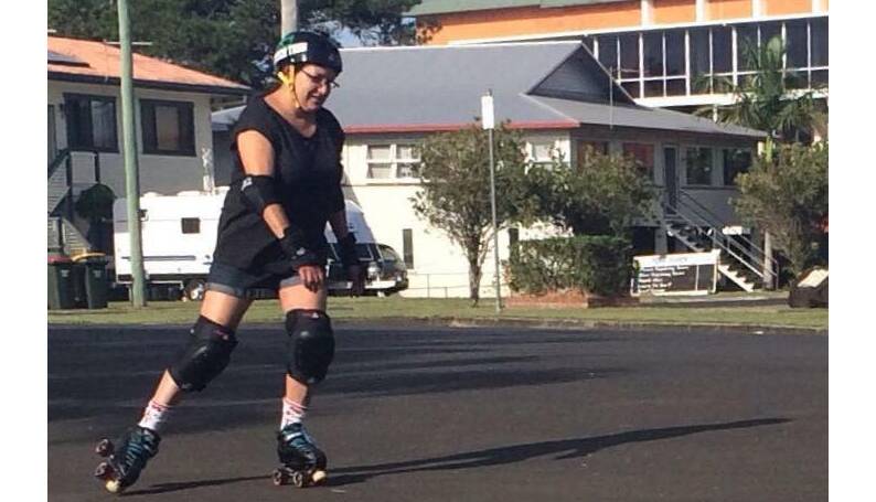 BOOTS AND ALL – Maria Foreman, aka Stitch This, gets stuck in to the roller derby action.