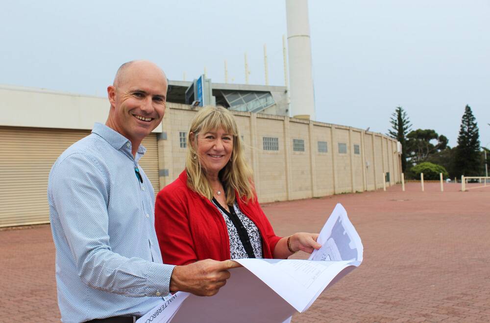 SITE VISIT –UnitingSA executive manager property and housing Mark Hayward and UnitingSA chief executive Libby Craft at the former AAMI football stadium, where the development will take place.