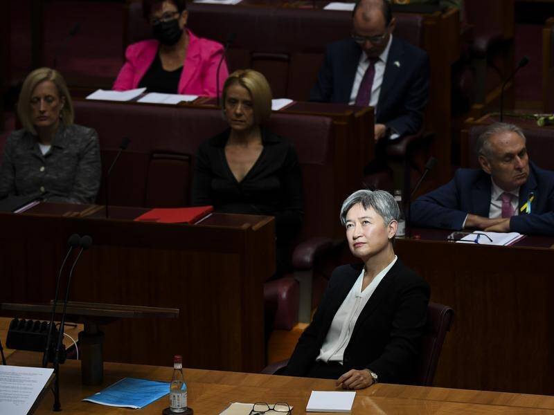 Labor's leader in the Senate Penny Wong was among senators who paid tribute to Kimberley Kitching.