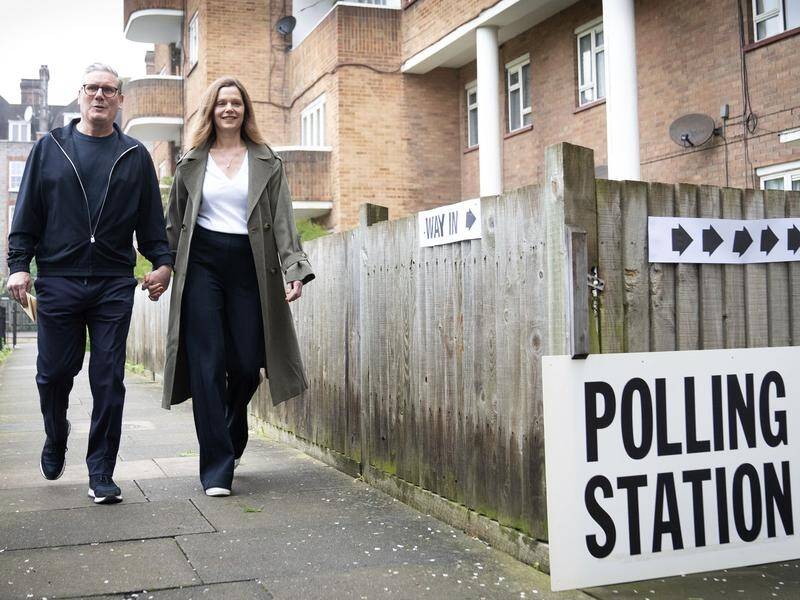 A by-election win has given Labour leader Keir Starmer a spring in his step ahead of a UK election. (AP PHOTO)