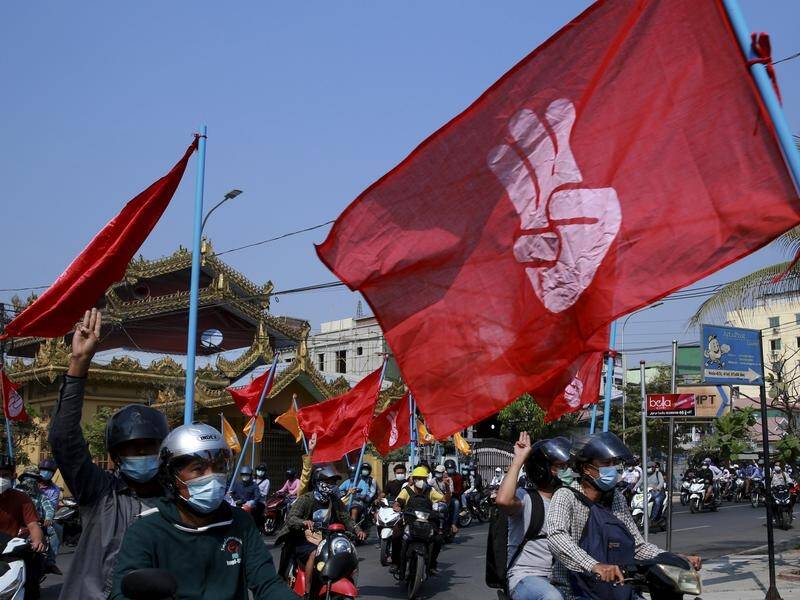 Anti-coup protests have proceeded peacefully in Mandalay and several other cities in Myanmar.