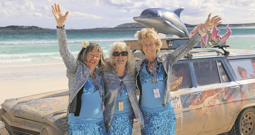 DRIVEN – Beryl Driver (centre) is preparing to complete the Variety B to B bash for the 20th time with her teammates from The Mermaids, Elyse Cole (left) and Viktorija McDonell