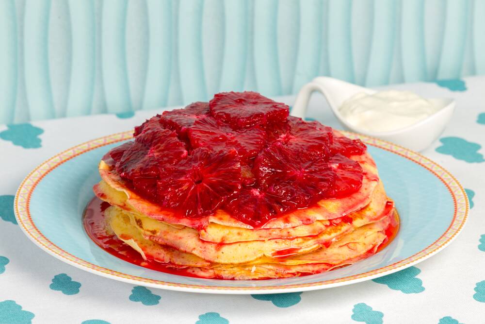 Ricotta Pancakes with Redbelly Citrus compote