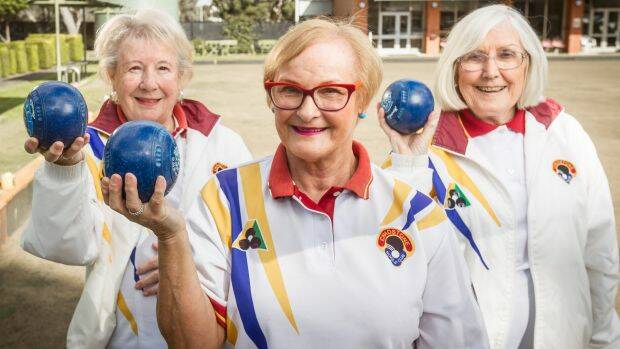 Terry, Janine and Wyn featured in a Beyonce-styled video to try and help save the Chadstone Bowls club from demolition. Photo: Scott McNaughton