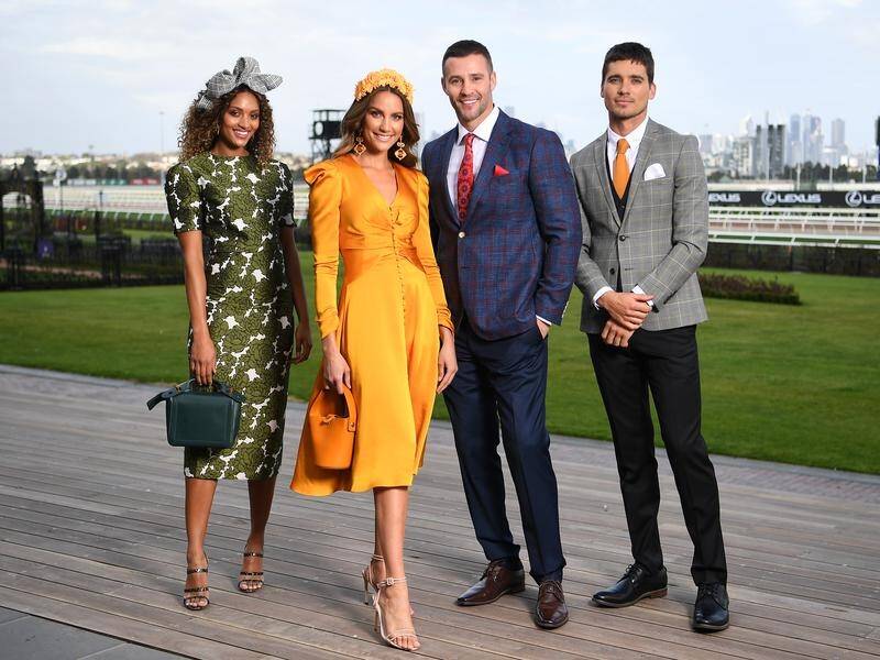 Racing season trends included bright colours and bold patterns at Myer's Flemington fashion show.