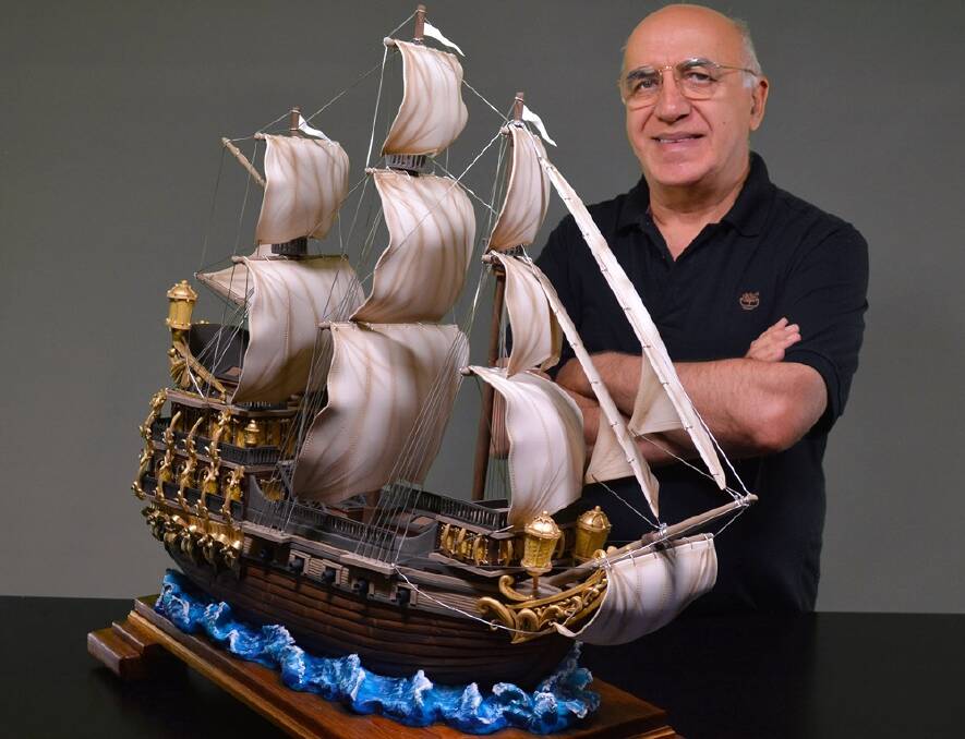 PLAIN SAILING – Serdar Yener with his award-winning edible galleon. Learn to make a simplified version with him at the International Cake Show Australia.