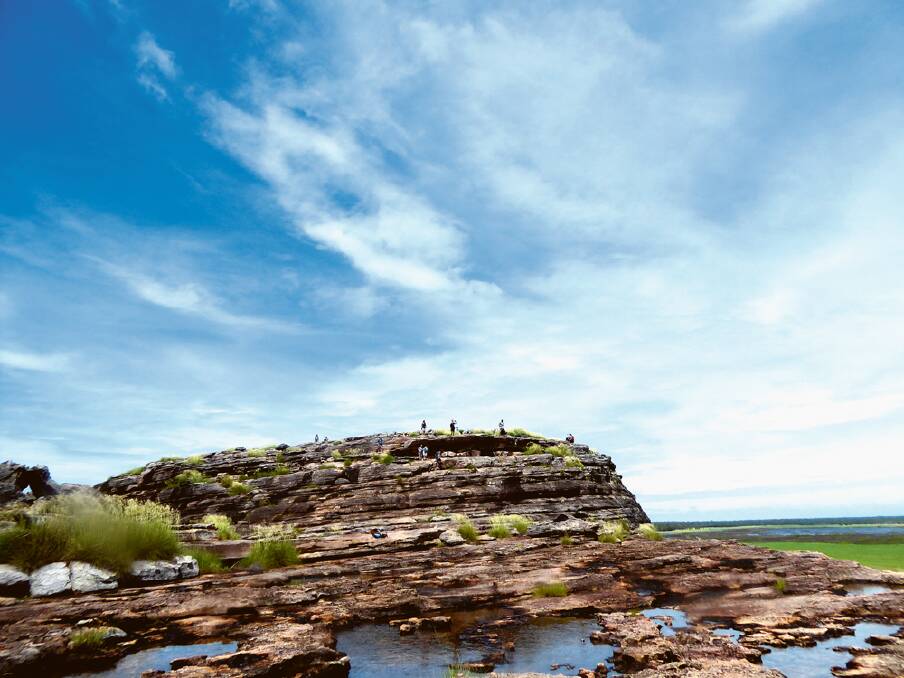 BIG SKY, BIG VIEWS -  The rocky lookout at Ubirr offers super views over the floodplains.