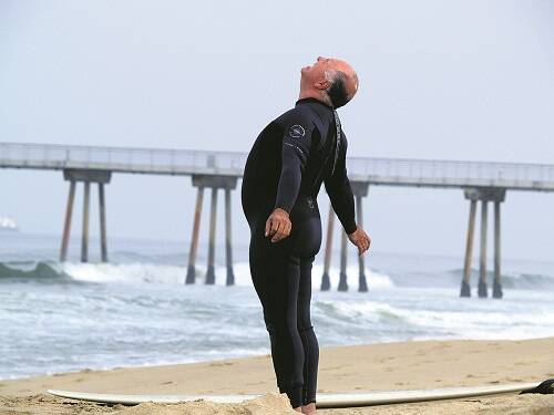 KEEP ON HANGIN’ FIVE – Older surfers reap the benefits in bone health.
