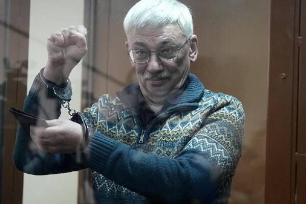 Russian human rights activist Oleg Orlov was sentenced to two-and-a-half years in prison in February (AP PHOTO)