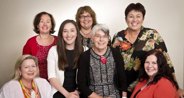 DYNAMIC TEAM  – The National Rural Women’s Coalition (from left), Rechelle Leahy (seated),  Dr Kim Webber, Hannah Wandel, Sarah Parker, Alwyn Friedersdorff,  Leonie Noble and Dorothy Coombe (seated).