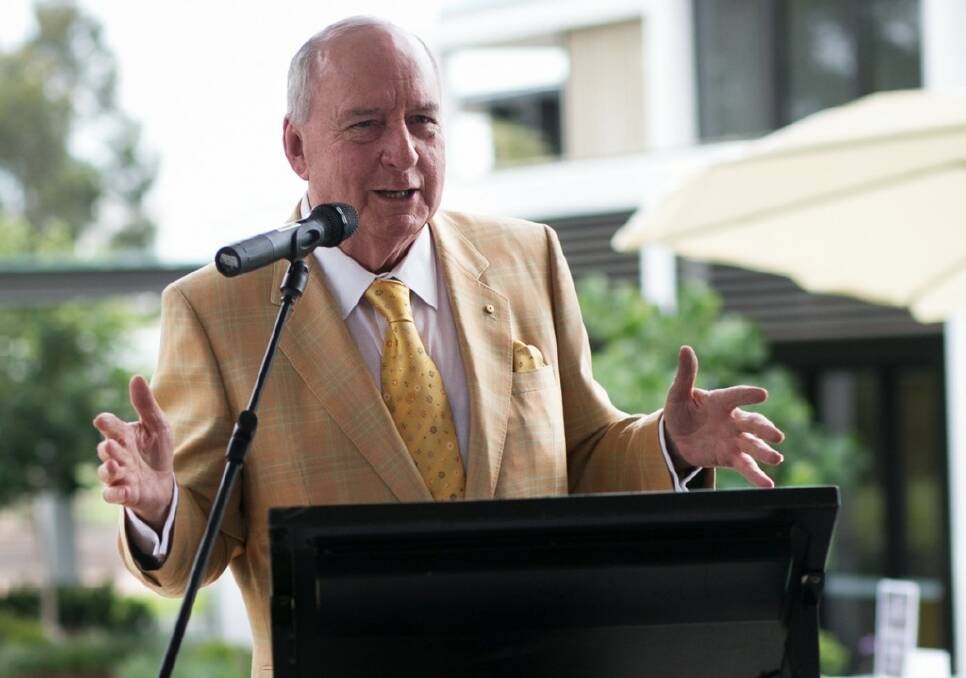 TALK BACK - Alan Jones at the launch of Cranbrook Care's new retirement village and aged care development in Bella Vista.