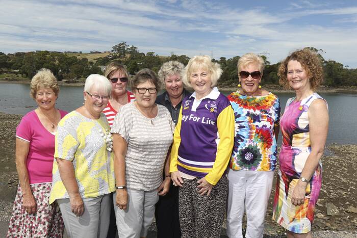 OVER, NOT OUT – Mersey Maidens Relay For Life team (from left)  Marie Day, Sue Jordan, Anne Wilks, Lyn Johnson, Sally Marshall, Julie Duff, Jeannette Lander and Penny Egan. Photo: Cordell Richards