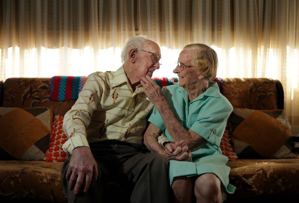 Enduring love: Jack and Violet Hill said when they asked the minister to marry them, he answered “You poor fools!” Picture: Simone De Peak
