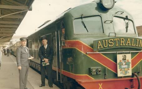 RETRACING THE TRACKS – The Australind train about to leave Bunbury station headed for Perth.  Photo: Rail Heritage WA.