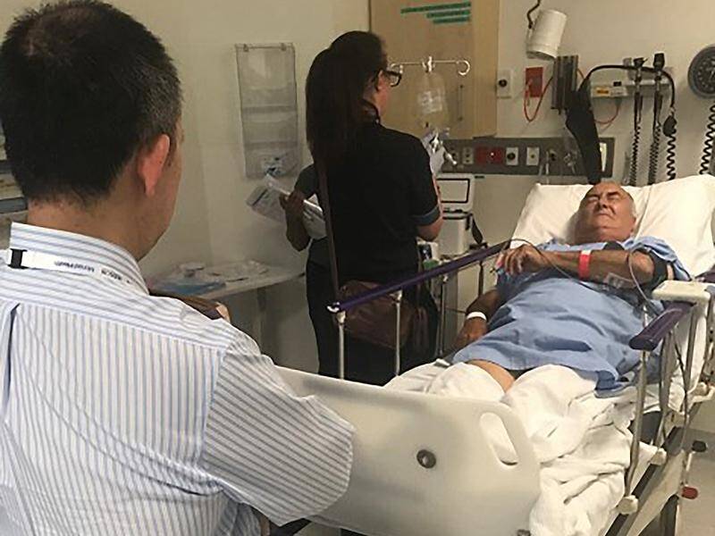 Stroke patient Kevin Baird in Monash Medical Centre in Melbourne.