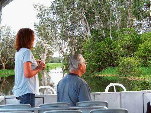 The serene Yellow Water cruise is popular with birdwatchers.
