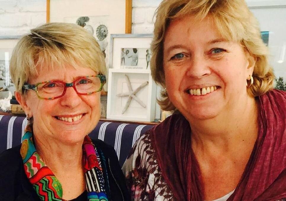 Dr Linda Gilmore with 'birthday twin' Caroline from London. Photo: Supplied