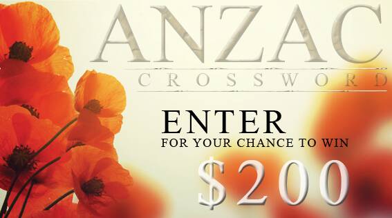 LEST WE FORGET - Our crossword is Anzac-themed this month.