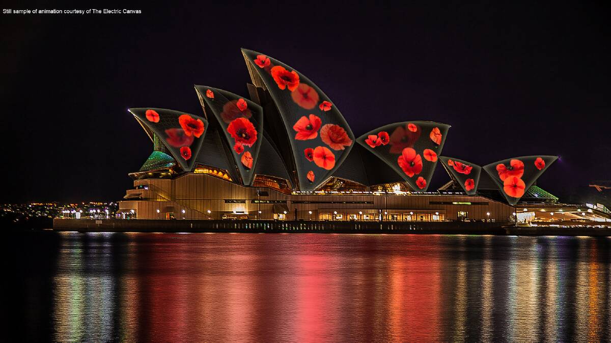 LEST WE FORGET - The Flanders poppy will light up the sails of the Australian landmark.