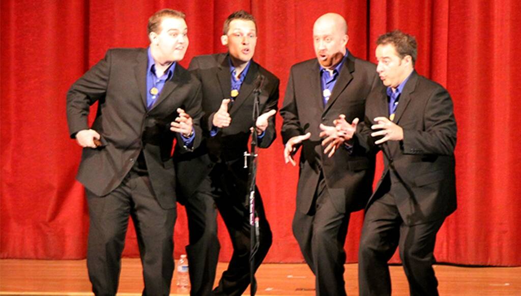 IN HARMONY – International  winners Vocal Spectrum (Tim Waurick, Eric Dalbey, Chris Hallam and Jonny Moron) will  perform at Harmony Goldrush. Formed in 2003, the group also  teaches high school students about  barbershop  harmony.