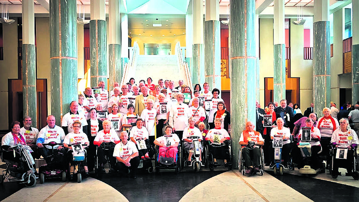 UNITED – Members of the polio community in Canberra in 2012 lobbying for support for polio survivors.