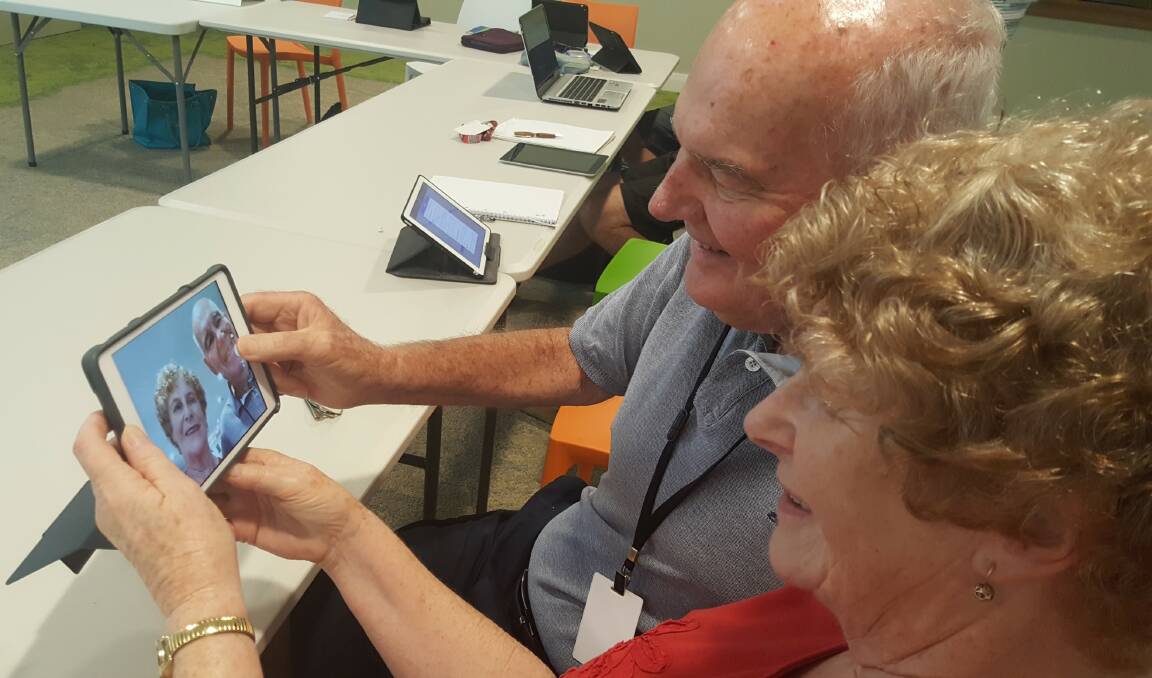 DIGITAL LIVING - Elements residents Ruth and Bob Bramley on the village-issued iPads.