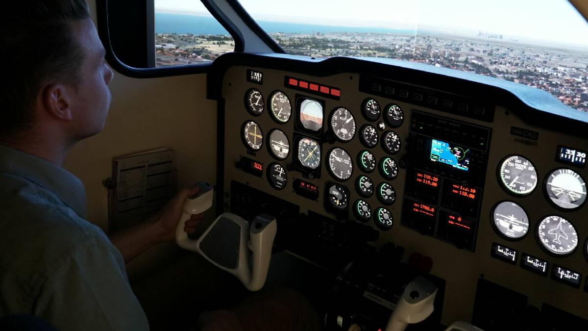 PREPARE FOR LANDING: Take the controls of a full motion flight simulator