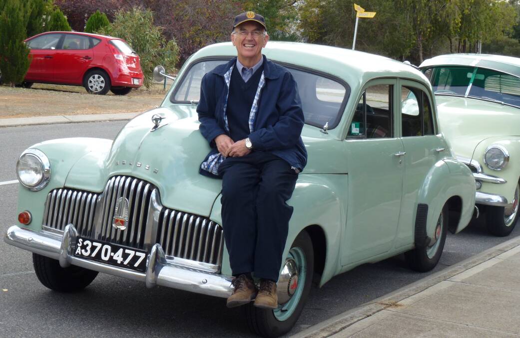 MEMORIES: Author and car buff Don Loffler with a 48-215 Holden.