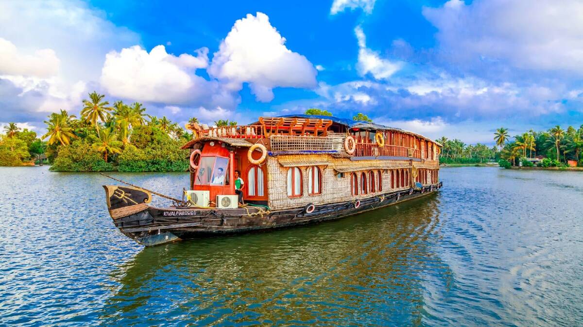 COMFORTABLE: The two-deck Vaikundam is modelled on a traditional rice barge and features air-conditioned cabins. 