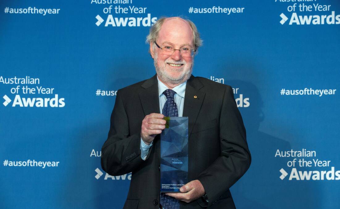 SCIENTIST ON A MISSION: James Dale with his Queensland Australian of the Year Award.