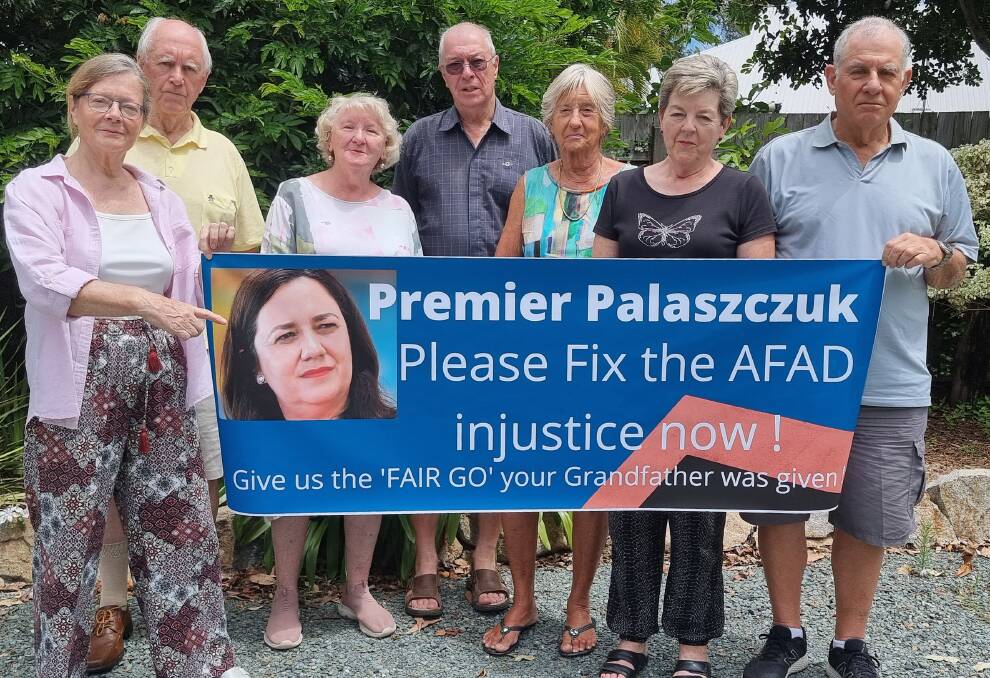 DOWNSIZING DASHED: BERIA members Barbara Mather, Eric Phillips, Valerie Phillips, Vic Jakes, Jane Knight, Merrilyn Robertson and David Robertson want a fair go from the state government. Photo: supplied