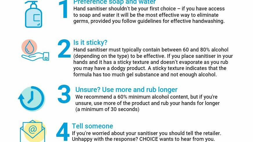 Hand sanitiser labels "a confusing mess": CHOICE