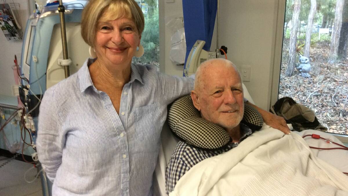 RETIREMENT PLANS FINISHED: Carer Joan Richardson with her husband Trevor who needs kidney dialysis.