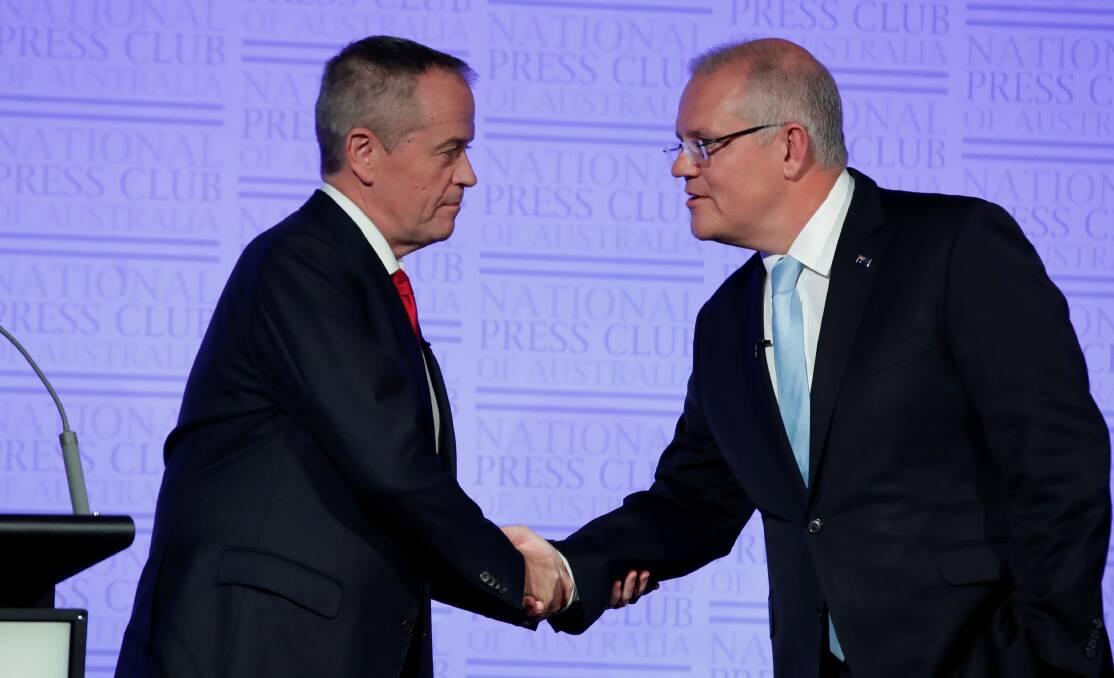 WHAT ABOUT AGED CARE?: Opposition leader Bill Shorten and Prime Minister Scott Morrison make no mention of how they will manage the crisis of more than 100,000 older Australians currently waiting for home care. Photo Alex Ellinghausen