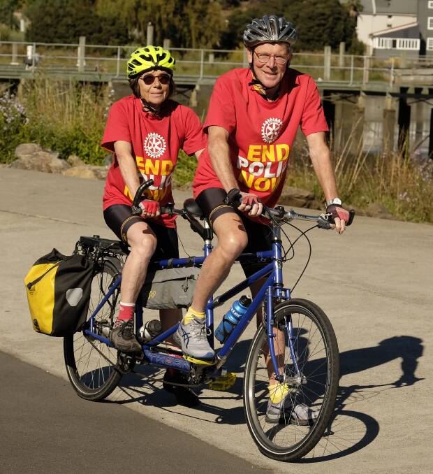 PEDALLING TO END POLIO: Phil and Joyce Ogden will cycle across the Nullarbor. 