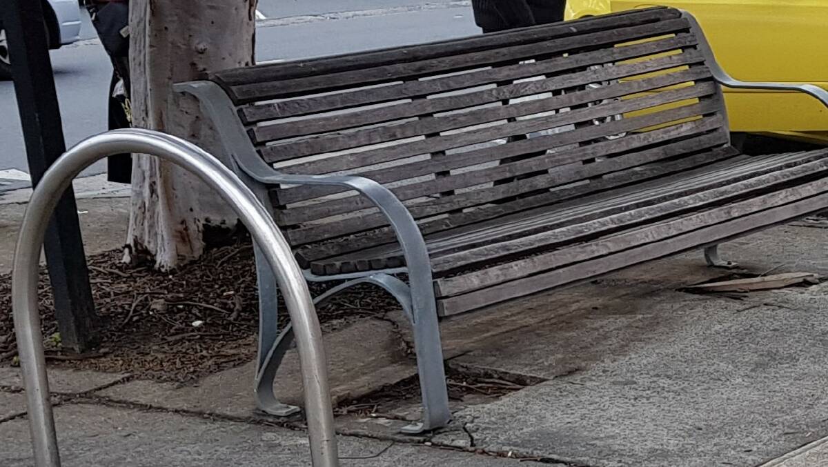 CHANGIN' TIMES: The bench in Bonwick Street where older Fawkner residents traditionally used to meet and chat stands empty now.