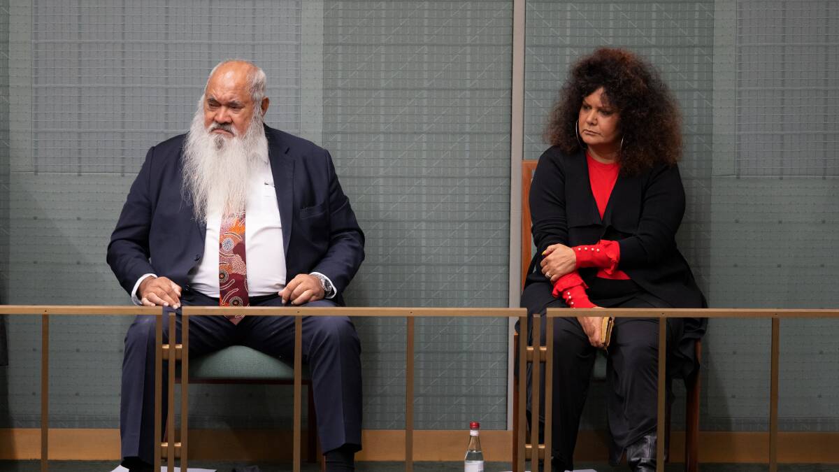 Labor senator Pat Dodson, who opposed David Leyonhjelm's 2018 bill to restore territory rights, seated next to his colleague Malarndirri McCarthy, who strongly backs the ACT and NT's right to make their own laws. Picture: Sitthixay Ditthavong